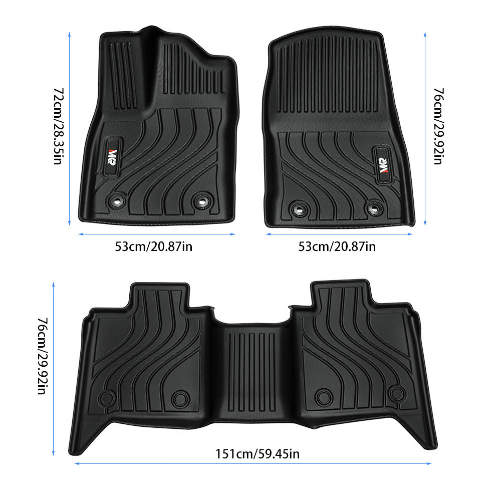 All-Weather TPE Front And Rear Row Floor Liners Floor Mats Fit For Toyota Tundra CrewMax Cab 2022-2025, Custom Fit Tundra Car Mats 20484