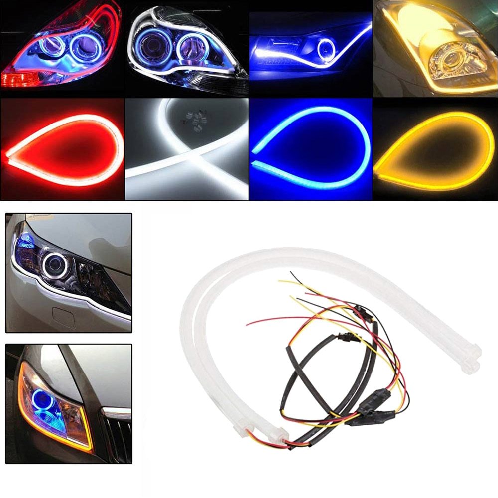 2Pcs 45cm 60cm Flexible Car Soft Tube LED