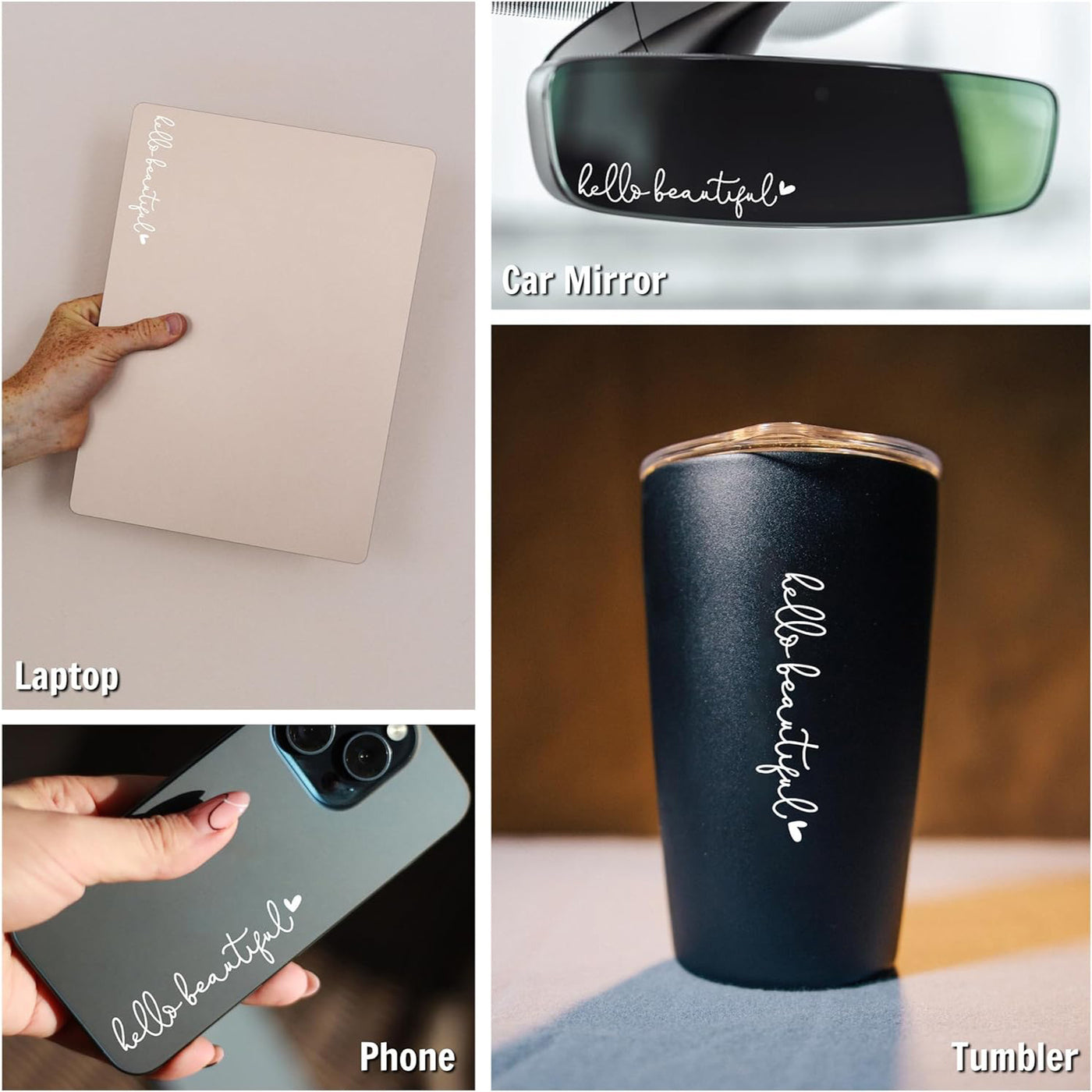 Hello Beautiful Car Rearview Mirror Stickers